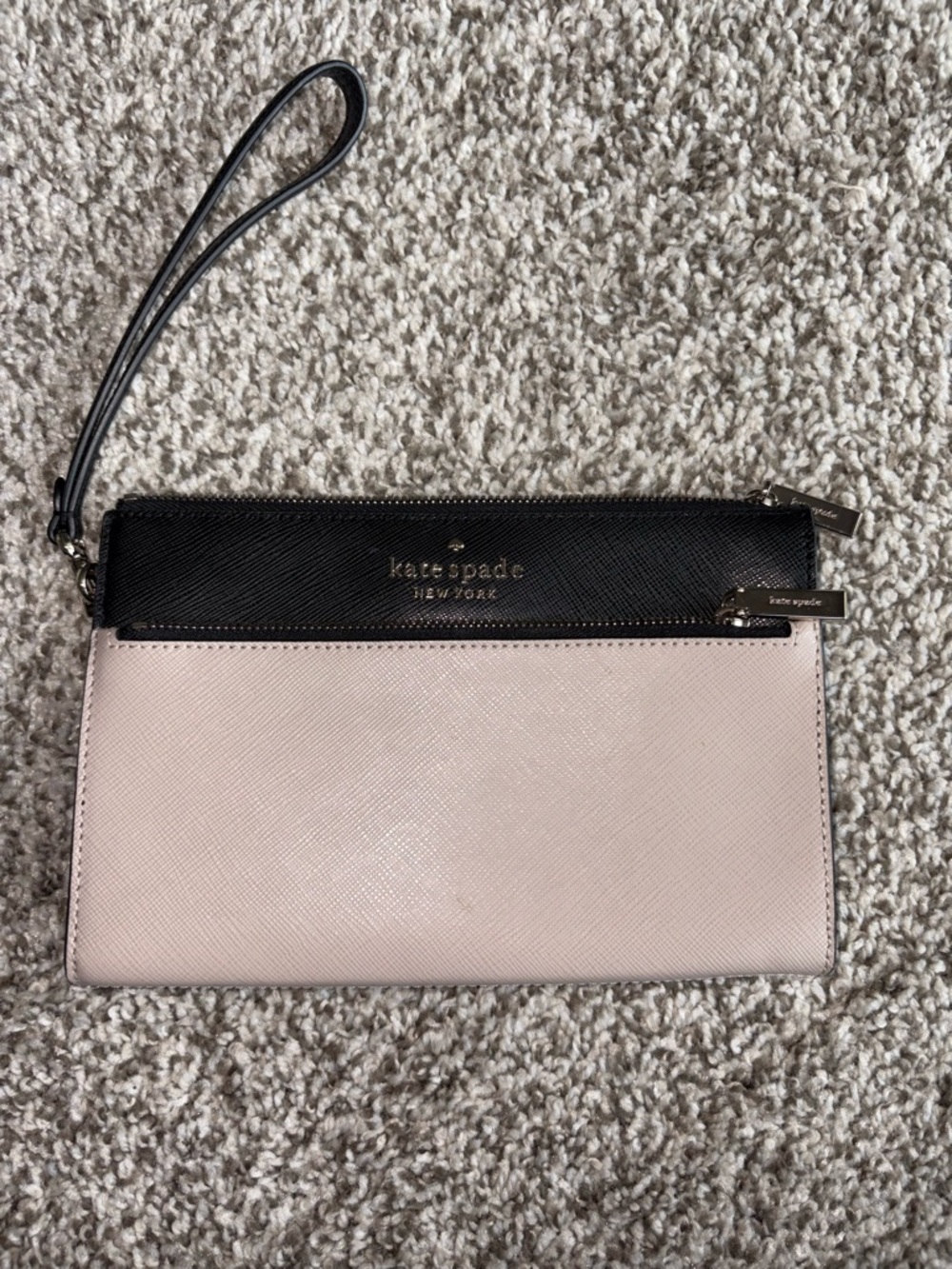 kate spade Two-Tone Black and Blush Wristlet